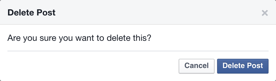Facebook’s delete confirmation dialog without the &delete all & checkbox