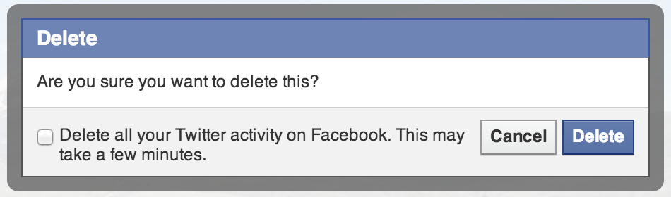 Facebook’s delete confirmation dialog